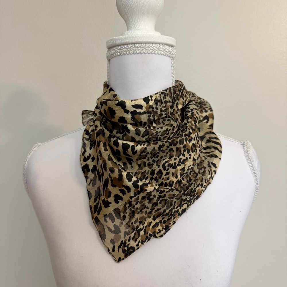 Leopard Mixed Animal Print Square Scarf 90s Mob Wife